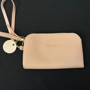 Nicole Blush Leather Wristlet